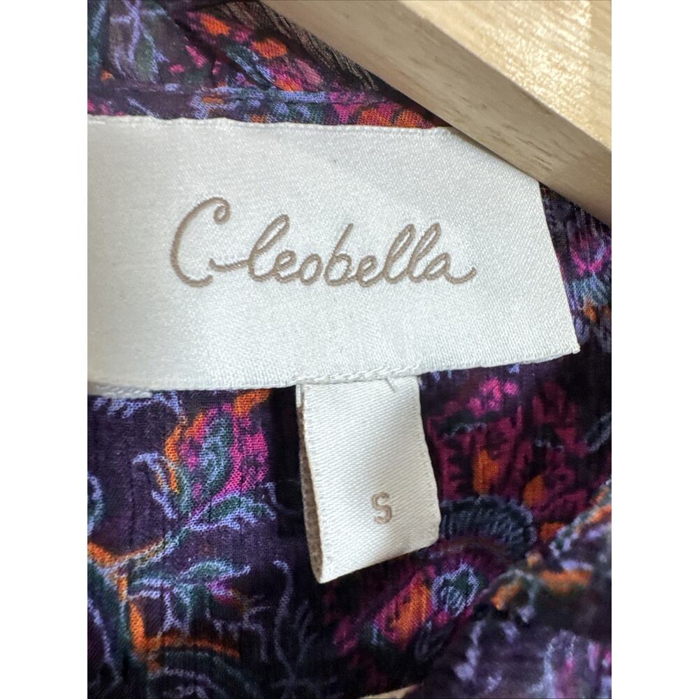 Cleobella Womens Peasant Blouse Ruffle Sheer Paisley Balloon Sleeve Boho S - Picture 6 of 13